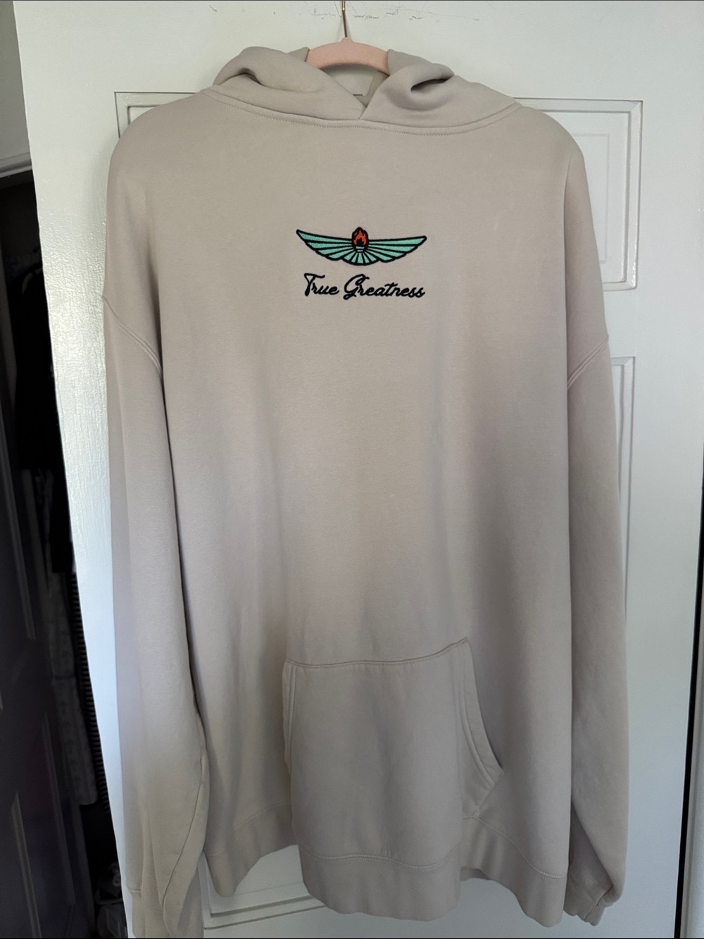 Beige Hooded Sweatshirt for Men